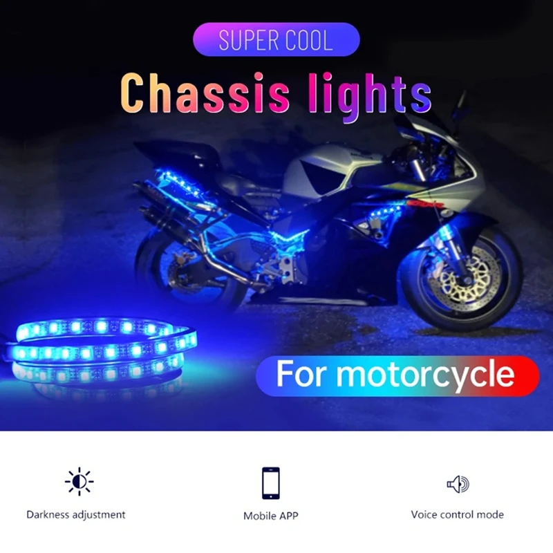 AFBC 12V LED-Licht, mehrfarbig, Atmosphärenlicht, Schallsteuerung, dekorative Neonlampe für Motorrad, Stil: 36LED