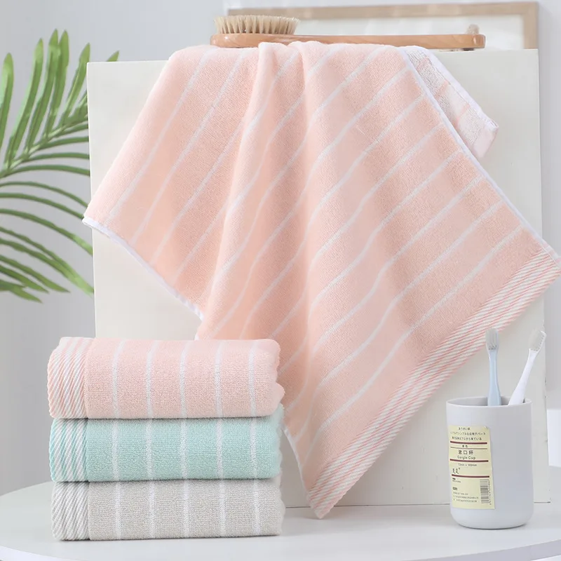 New Towel Purchase: Soft, Absorbent Facial Towels for Home Use, Checkered Cross-Weave Design with Embroidered Logo