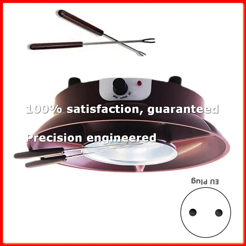 Fondue Pot Set,Electric Chocolate Fondue Maker with 4 Forks, Cheese Melting Fondue Machine Kit,Temperature Ctrol.EU Plug-A79M