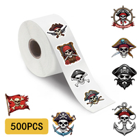 500PCS Retro Pirate Roll Sticker Streetwear Laptop Suitcase Coffee Luggage Motorcycle Suitcase Coffee Living Roll Stickers