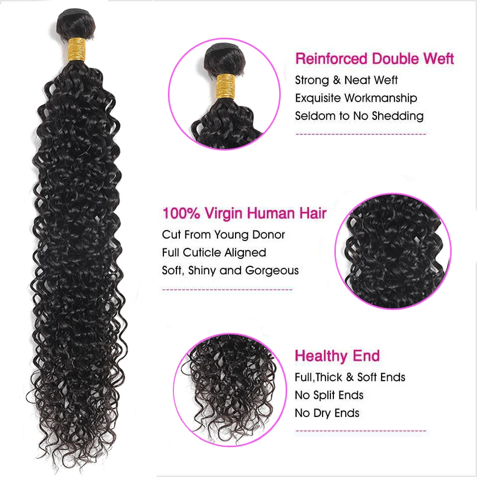 Bulk Deal-Onda de água Pacotes, Cabelo encaracolado Bundle, Virgem Cabelo Weave Extensões, Deep Wave, barato, 4x4 Lace Encerramento