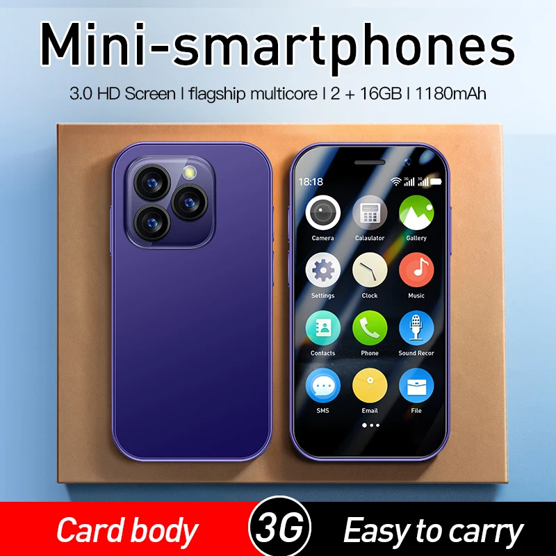 SOYES I14 Mini Smartphone S13 PRO WCDMA 3G Network Dual SIM Android 9.0 Quad Core 2GB 16GB 3.0Inch HD Display Small Mobile Phone