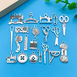 Mix 20pcs/Silver Sewing Machine Series Fashion Jewelry Making DIY Craft Halloween Thanksgiving Fashion Accessories