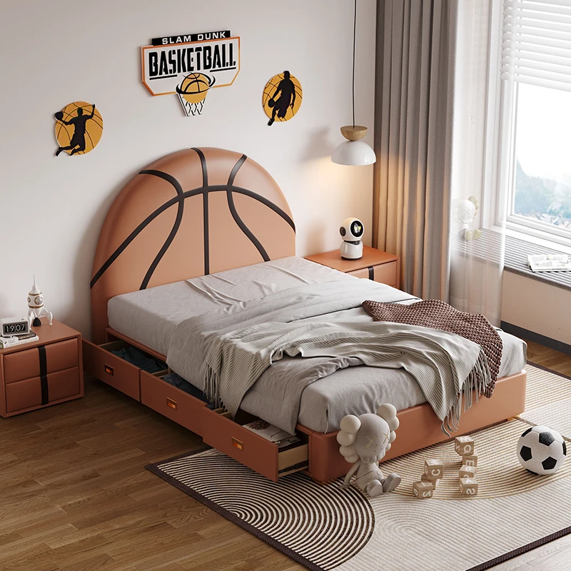 Queen Kids Basketball Bed Frame Nordic Drawers Headboard Frame Double Bed Boys Sleeping Letti Matrimoniali Furniture For Bedroom