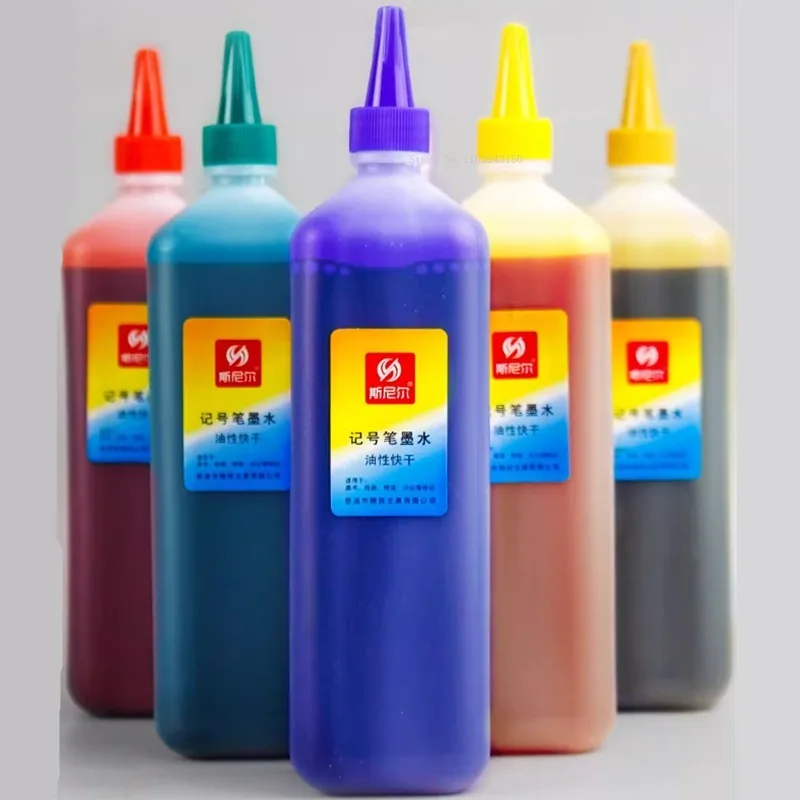 40 Color Oil-based Quick-drying Marker Ink 200ml Tip Bottle Scale Bottle Refill Liquid Art Painting Watercolor Graffiti Supplies