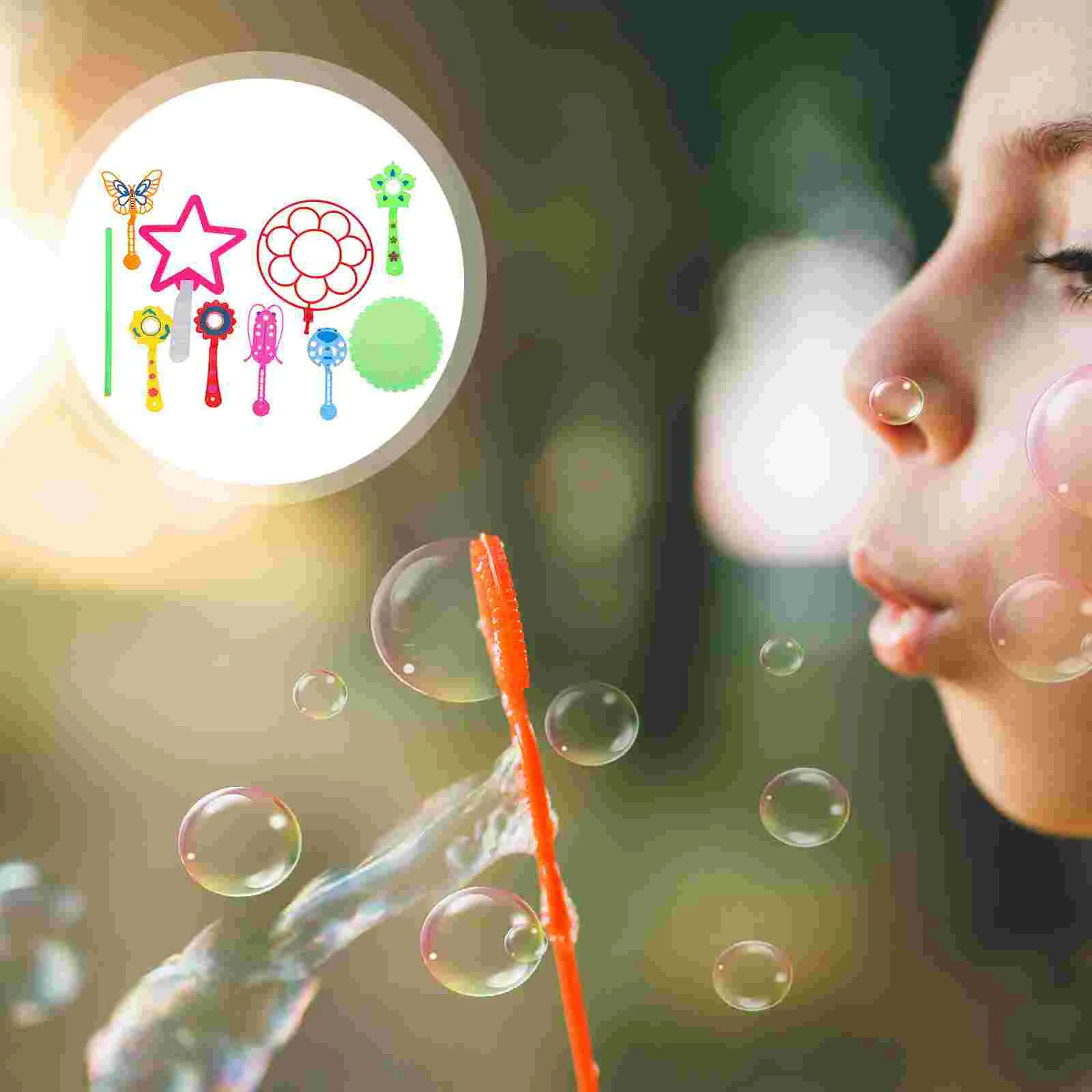 

9 Pcs Giant Bubble Machine Wand Games Stick Toy For Kids Making Puzzle Bubbles Party Favors Plastic Colorful Children’s