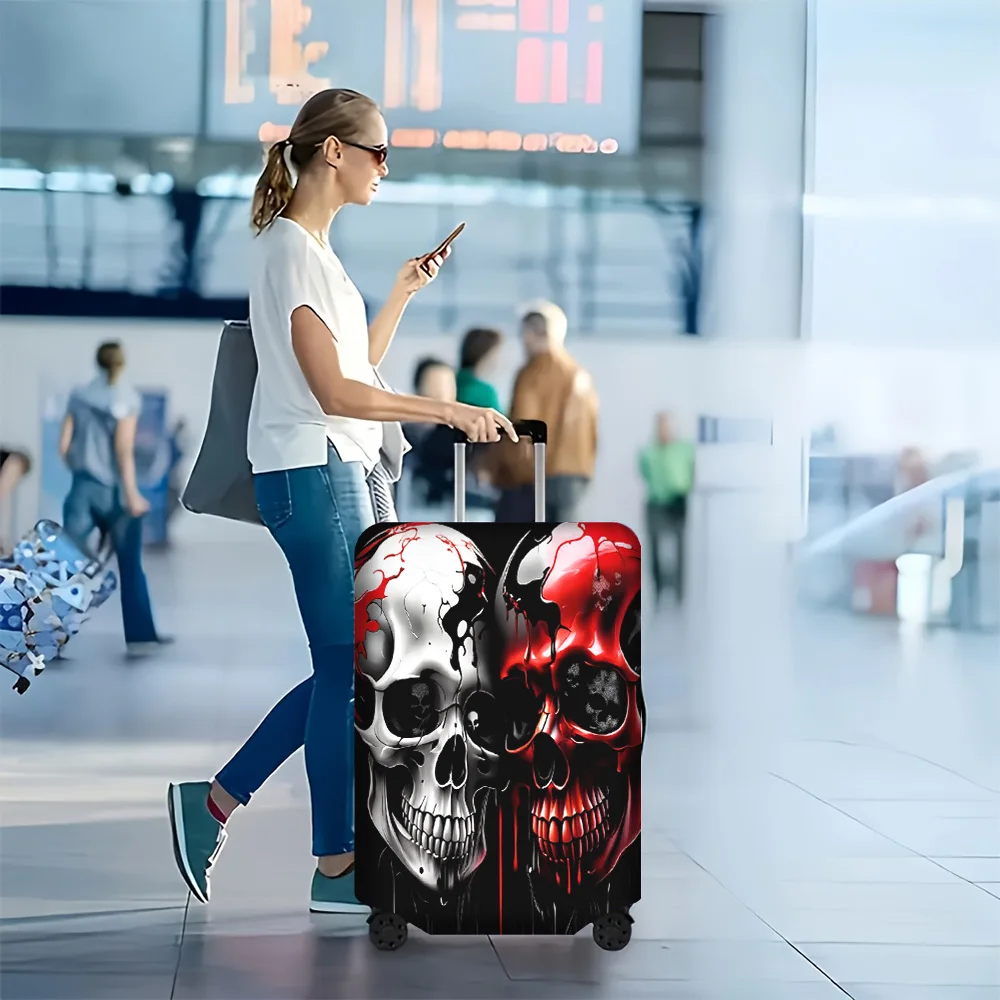 1pc of luggage cover with a skull print. Fits 18–32-inch suitcases; perfect for Halloween decorations