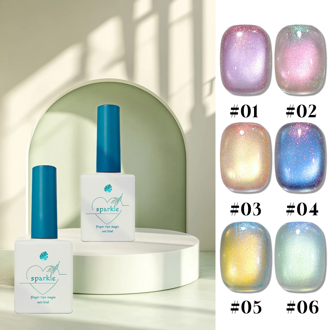 

1-6 шт. Северное сияние, гель-лак для ногтей «кошачий глаз», лето 2022, лето и осень, отбеливание вспышек, красочные стеклянные бусины, принадлежности для дизайна ногтей