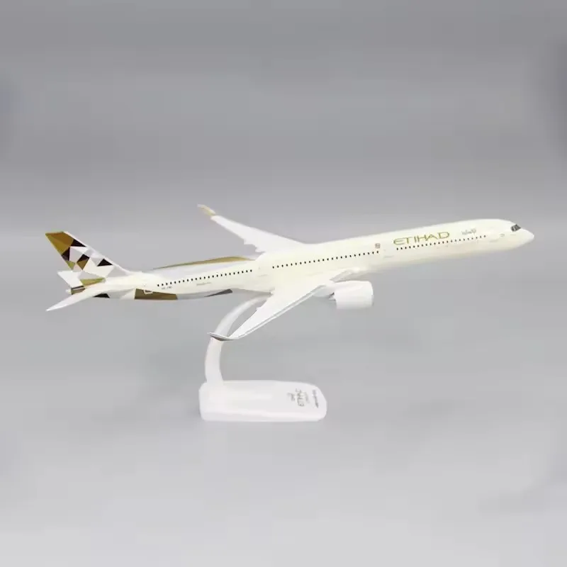 A350-1000 Etihad Airways Escala 1:200 A350 ABS Montagem Com Suporte Modelo de Avião Brinquedo Bloco de Construção Coleção de Presente