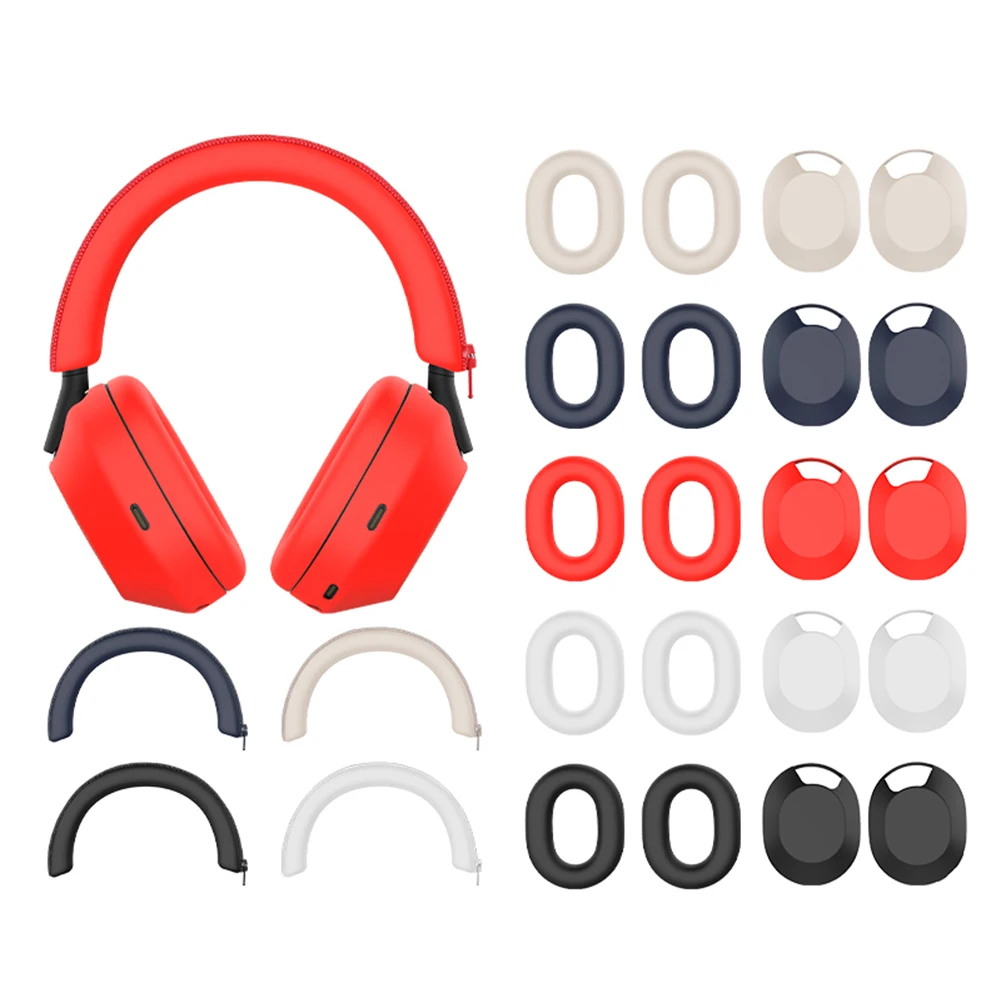 

Headphone Case Headphone Protective Case Silicone Earmuff Shell Cover Headset Headbeam Sleeve for Sony WH-1000XM5 Headphones