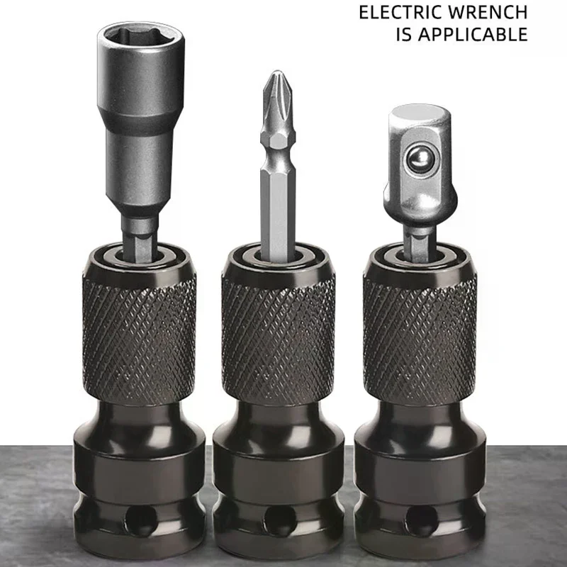1/2 Polegada unidade quadrada para 1/4 Polegada adaptador de soquete sextavado de liberação rápida com bits de chave de fenda suportes de chave de fenda de impacto