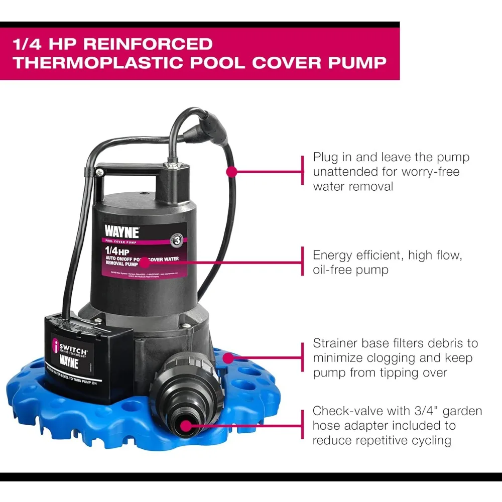 Pompa per copertura piscina WAPC250, blu