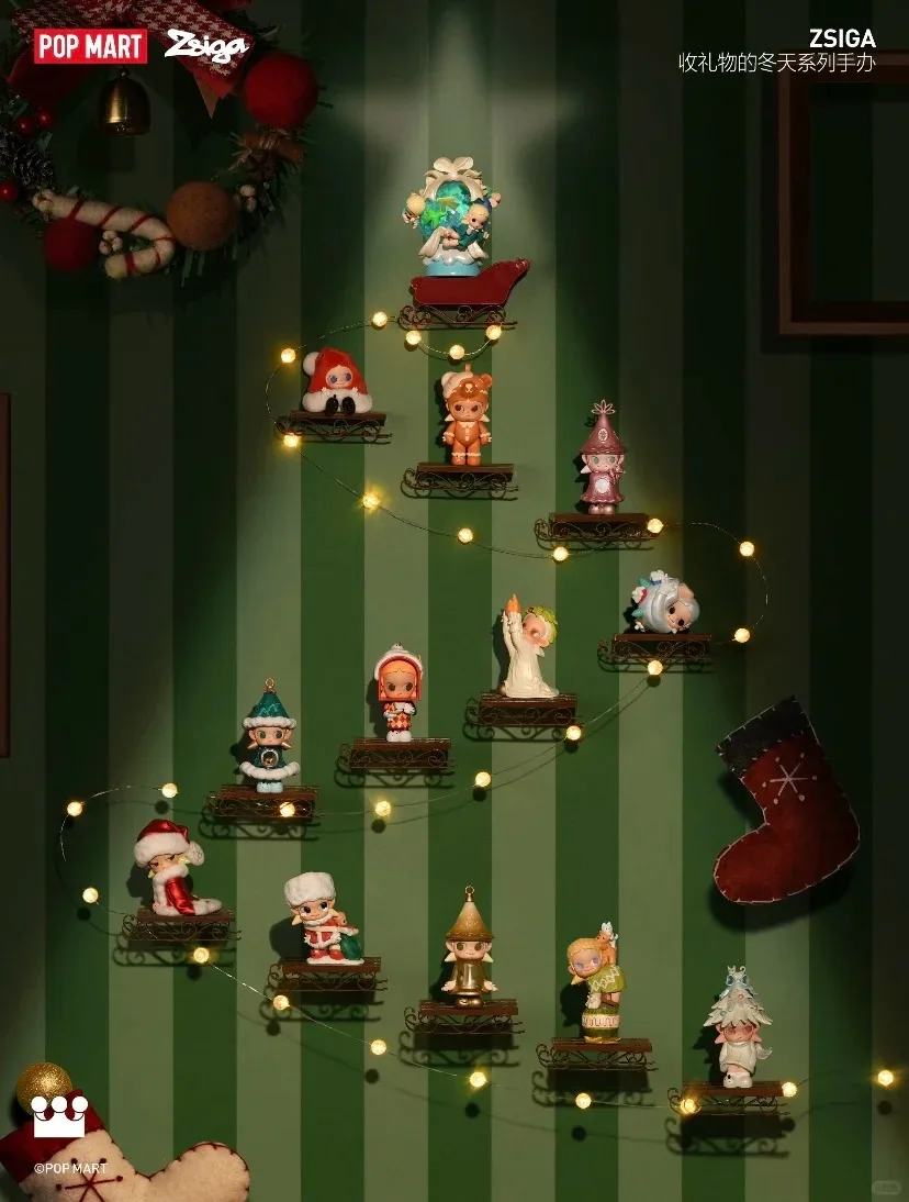 

POPMART Zsiga предлагает зимнюю серию фигурки слепые коробки игрушки украшают подарок на день рождения с изысканными украшениями