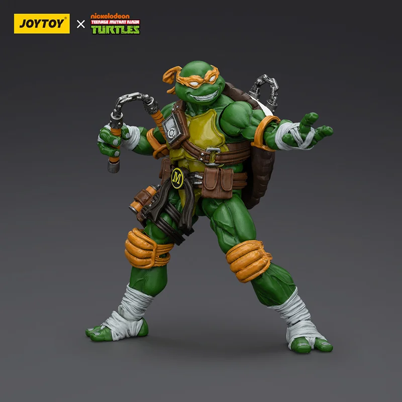 100% Genuine Joytoy Teenage Mutant Ninja Turtles 4 Pack Set Leonardo 1/18  Poseable Action Figure Michelangelo Raphael Model Kit - Image 2