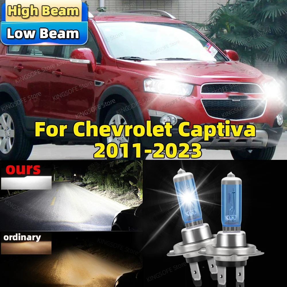 2Pcs Halogen Low Beam 100W Headlight Bulb For Chevrolet Captiva 2011-2023 High Performance Halogen Lamp 6500K Brighter Light