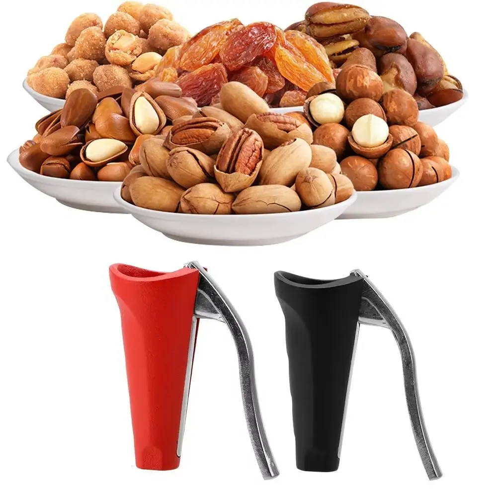 Durable Zinc Alloy Hazelnut Walnut Pliers Black Red Funnel Shape Nut Opener Sheller Almond Nut Clamp Kitchen Tools