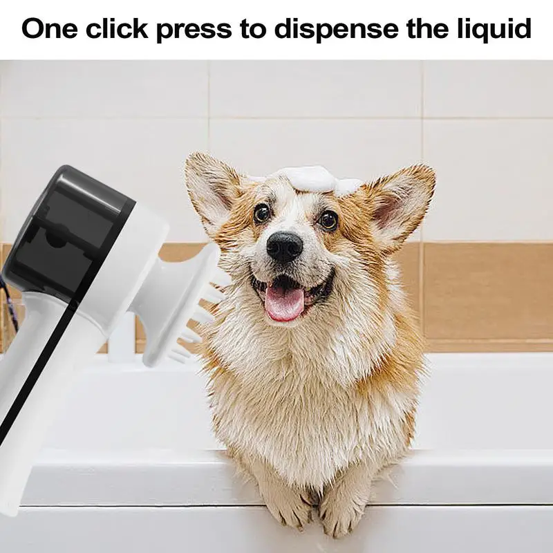 

Dog Shampoo Brush Scrubber Dog Shampoo Dispenser With Shampoo Brush Soft Bubble Massage Comb Fast Charging For Shower Washing
