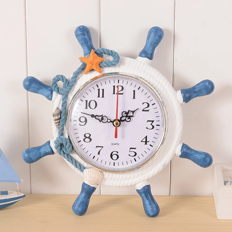 Horloge murale décorative marine pour enfants, minuteur, horloge de plage nautique, fournitures domestiques, horloge pour enfants