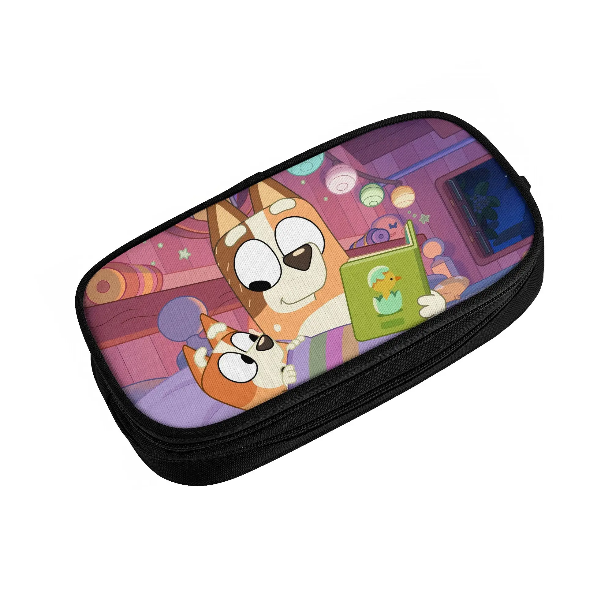 Estuches de Lápices de Dibujos Animados de Bluey, Bolsa para Lápices, Gran Capacidad, Regalo de Oficina para Niñas y Niños
