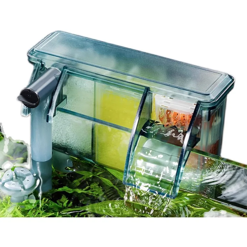 Fish tank wall-mounted filter system External small -in-one external-mounted oil removal membrane circulation filter