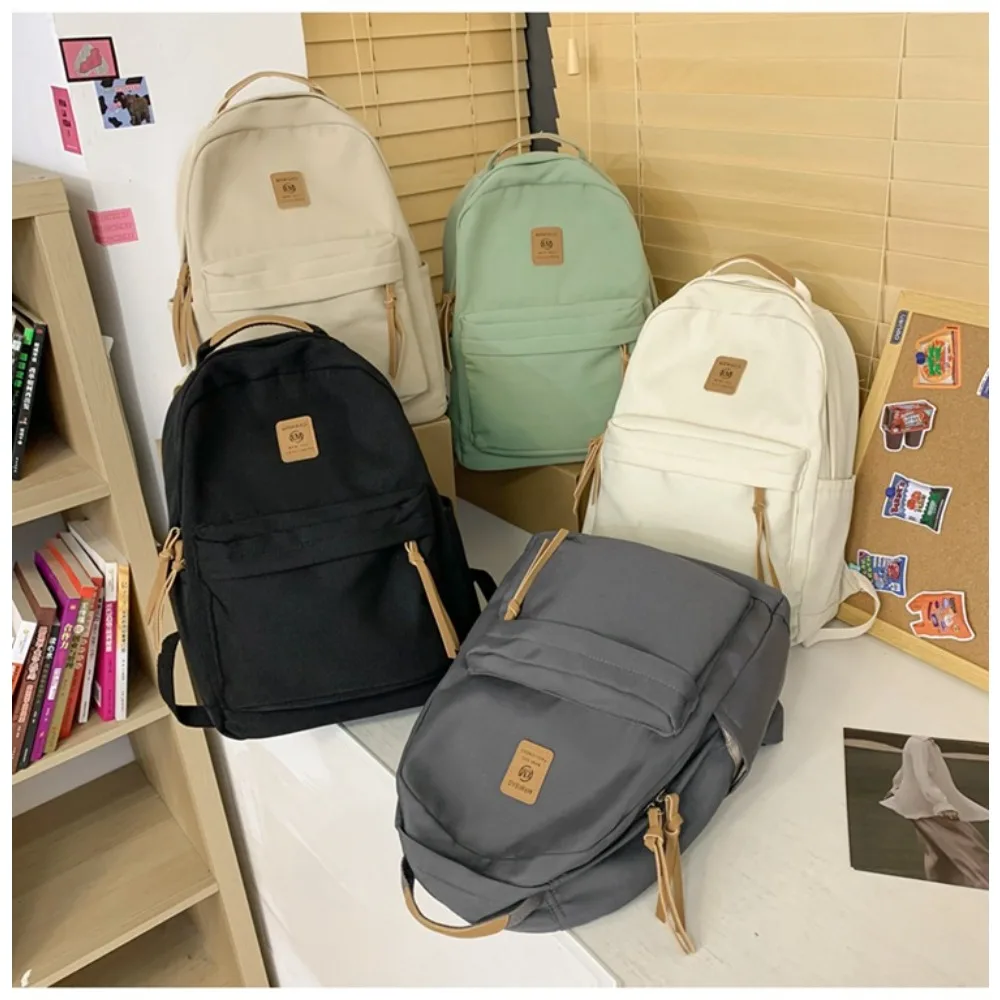 Light nylon cloth simple student schoolbag large capacity light solid color men's backpack women's waterproof travel backpack