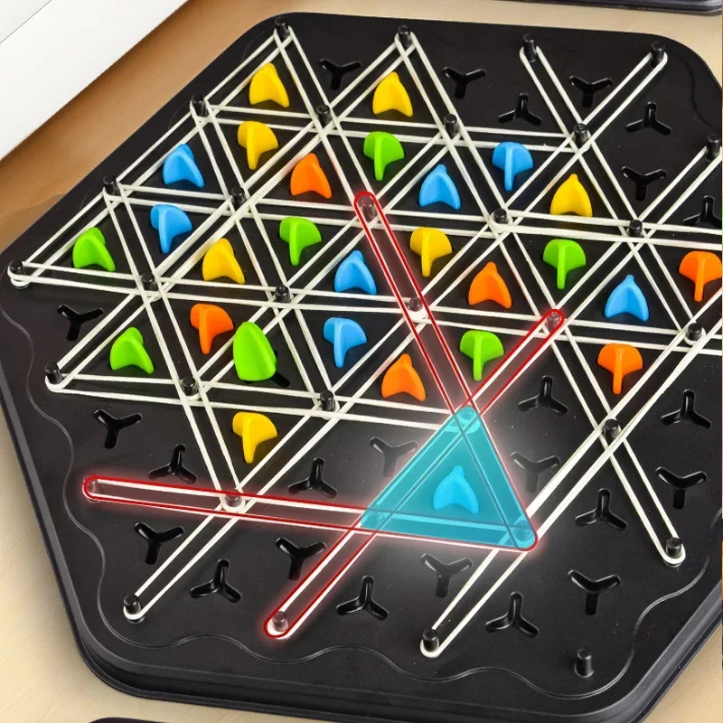 Chain Triangle Chess Kids Puzzle Board Game Thinking Logic Training Educational Interactive Toy Battle Set for Family Party Gift