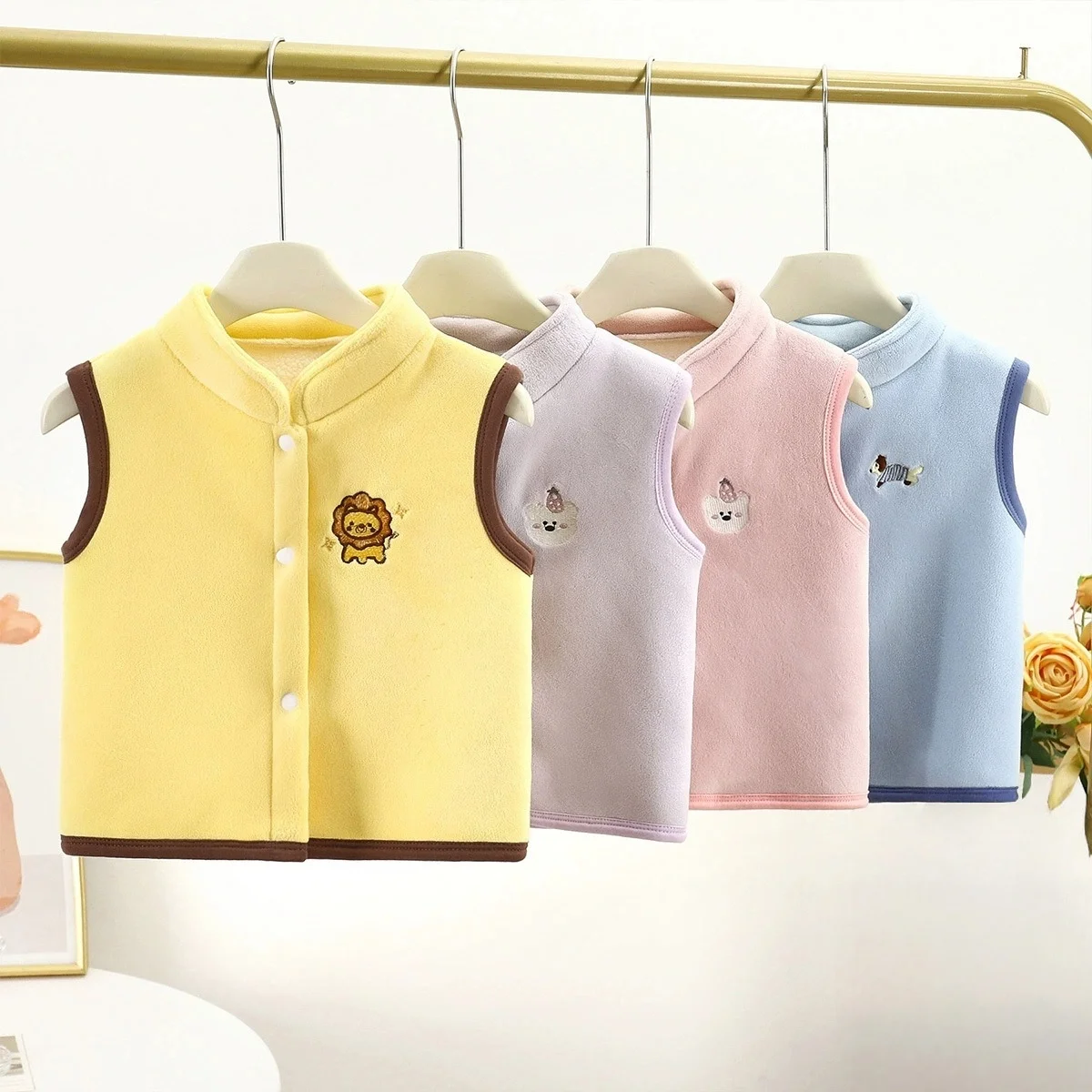 

Cotton Newborn Baby Waistcoat Autumn and Winter Girl Vest Jacket Warm Soft Children Vest Cartoon Kids Clothes 1-8Y