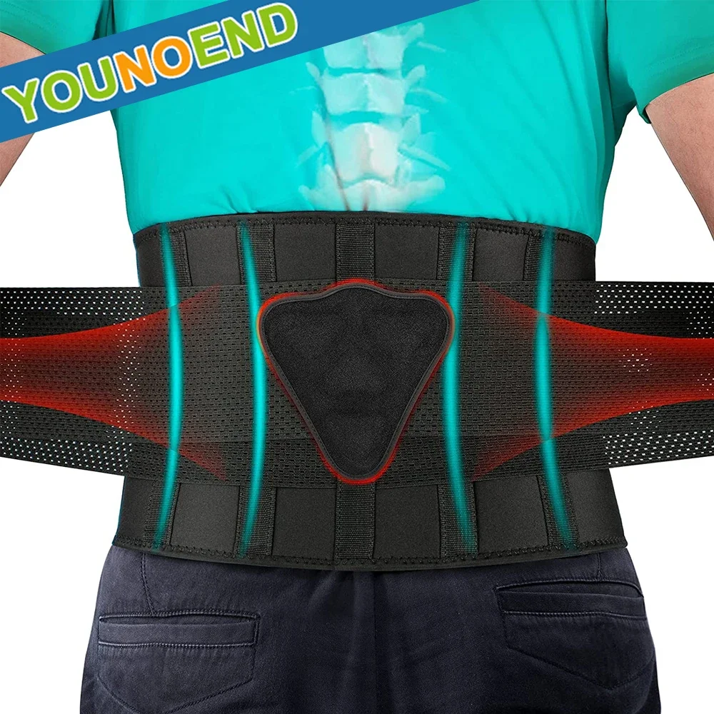 Adjustable Lumbar Support Belt Breathable Lower Back Brace with Lumbar Pads for Back Pain, Herniated Disc, Sciatica, Scoliosis