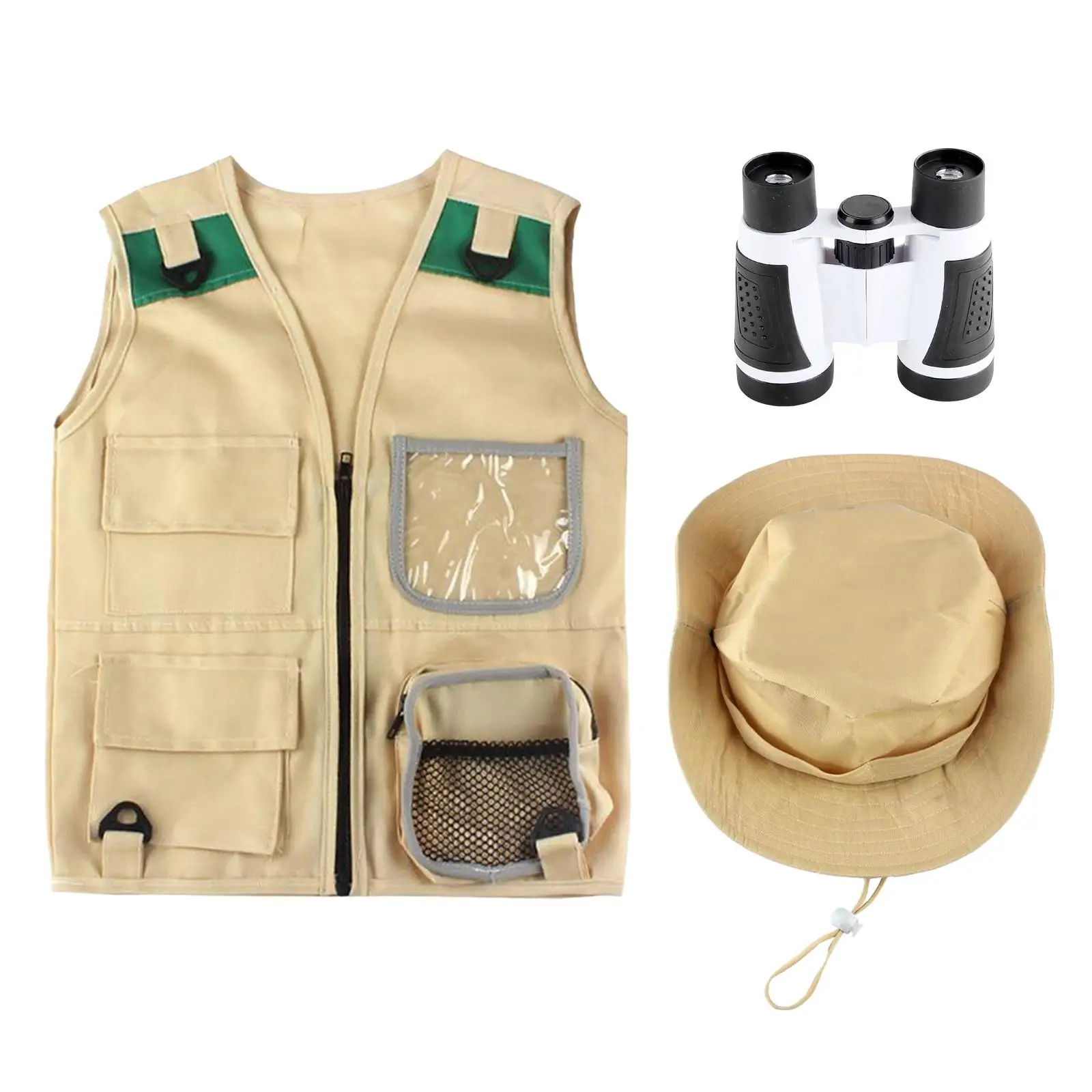 explorer kits Binoculars Vest Hat Educational Toys Accessories Backyard Costume for Park Ranger Paleontologist Pretend Play