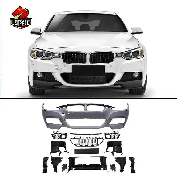 MT Style Body Kit For BMW 3 Series F30 F35 2013-2019 PP Material Front Bumper Fender Rear Bumper Side Skirts