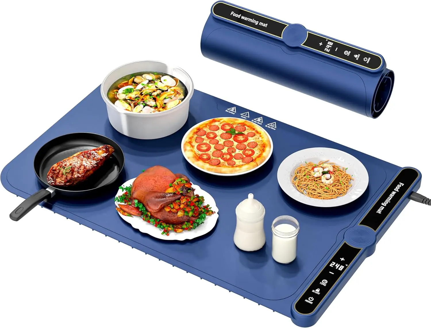 

2025 Food Warming Mat, 15x23.6Inch 9-Level Temperature Adjustment, Multi-Functional Food Heater for Parties and Daily Use