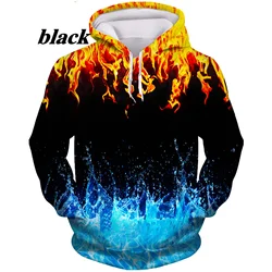 2023 vendita calda 3D Flame felpe uomo/donna felpe inverno autunno oversize felpa con cappuccio allentato Outwear pullover