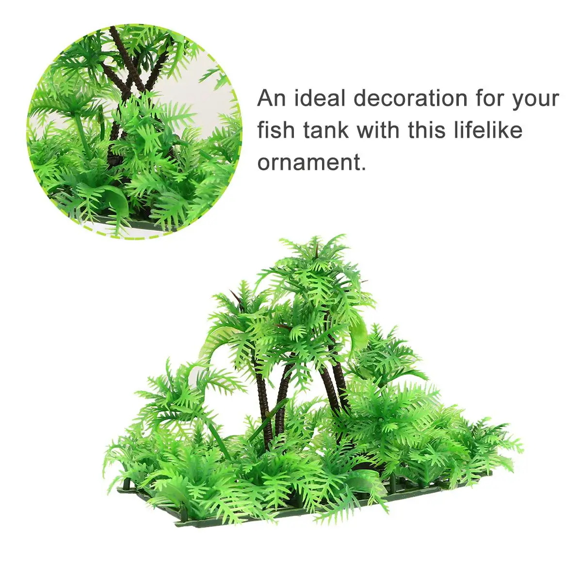 

Fish Bowl Coconut Tree Vivid Plants View Landscape Plastic Ornament Underwater Decor Small Artificial Green