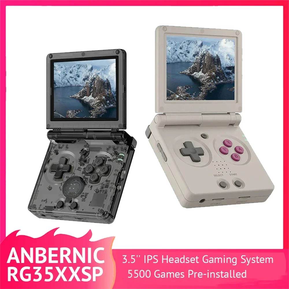 ANBERNIC RG35XXSP Flip Handheld Game Console Linux System 64G 3.5'' IPS Screen HDMI-TV-Out Support Streaming With Hall Switch