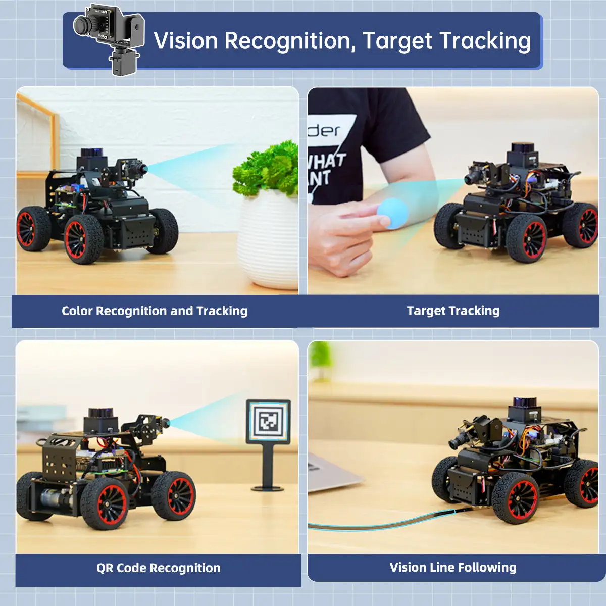 NEW MentorPi A1 AI Vision ROS2 Robot with Ackermann Chassis, Lidar for Automatic Driving, Mapping Navigation Base on Raspberry P