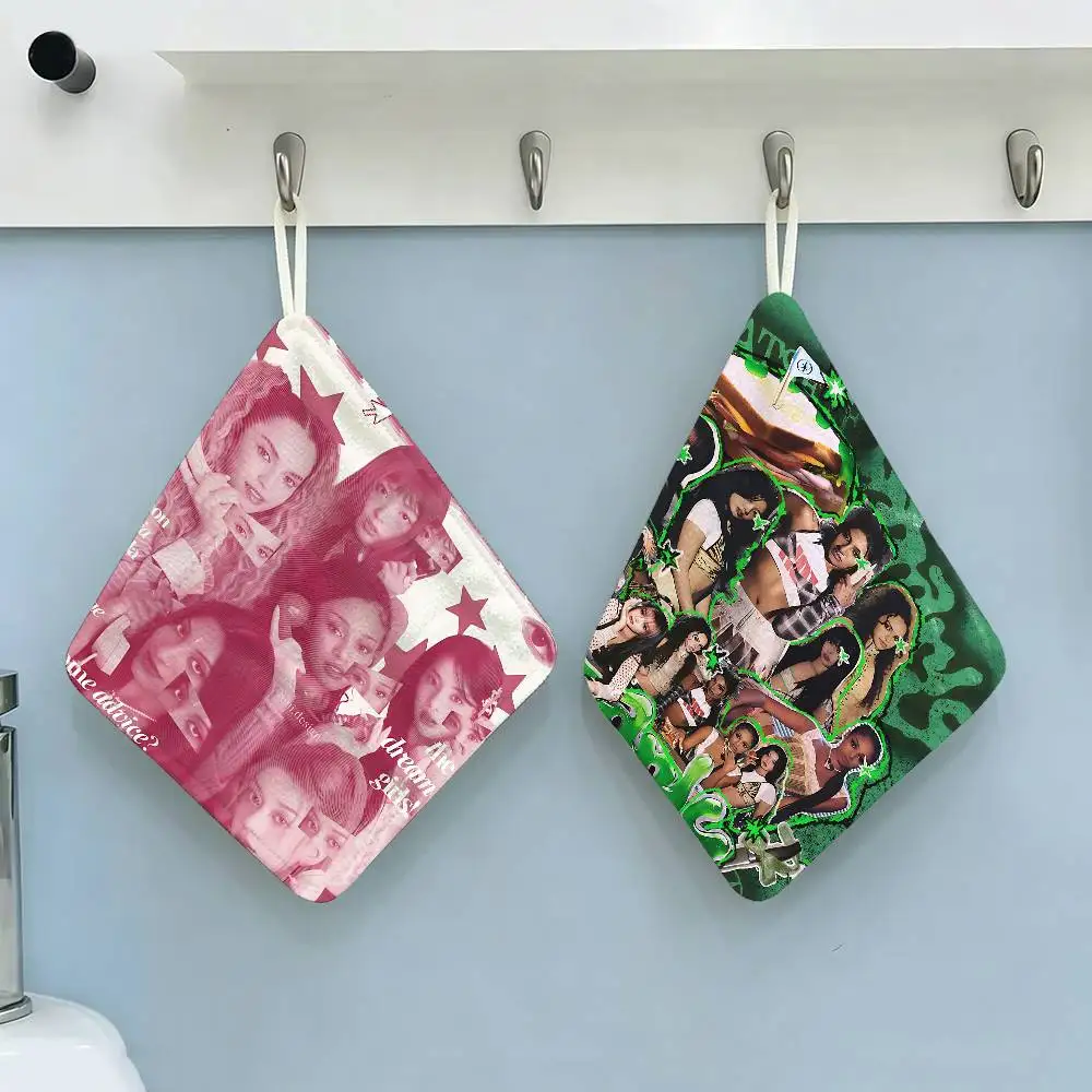 Global Pop Group Katseye Polyester Cotton Hand Wiping Towel, Hanging Towel, Quick Dry for Kitchen Bathroom Daily Supplies
