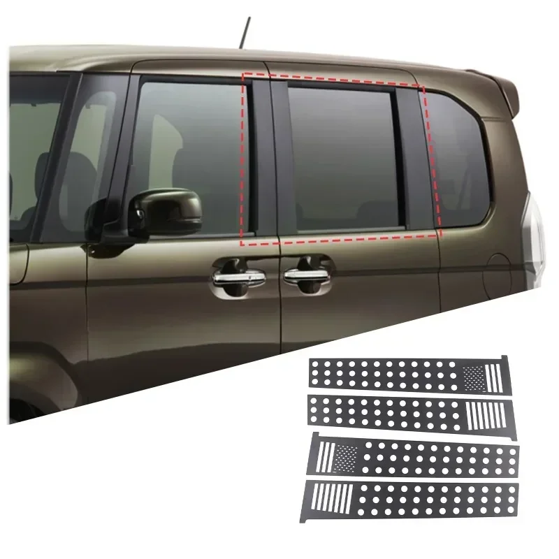 For Honda N-BOX JF3 JF4 2017-2021 Aluminum Alloy Car Window B-pillar Center Pillar Trim Cover Sticker Car Accessories