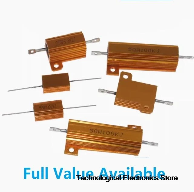 

2 шт. 4RJ 5RJ 6RJ 8RJ 5% алюминиевые металлорамные резисторы 3R 4R 5R 6R 8R, проволочные, высокомощные, в металлическом корпусе RX24-100W-3RJ