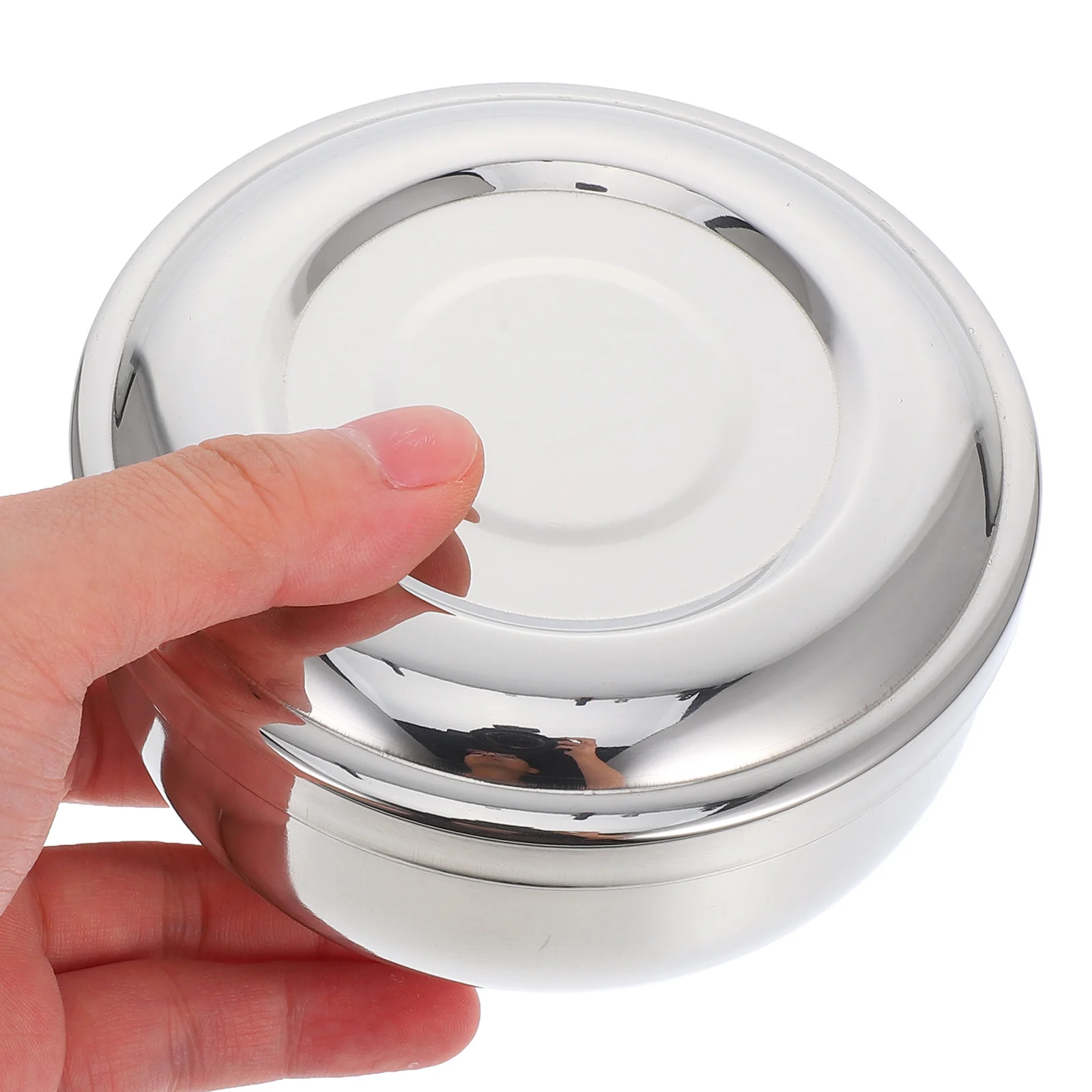 Tigela de barbear de metal premium com tampa, tigela de sabão de barbear de longa duração para homens, manuseio de espuma suave em rotina de aliciamento tradicional