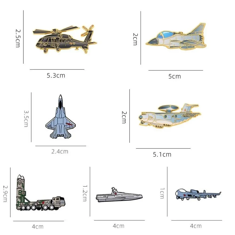 Metal Fighter Jet Lapel Pins Creative Cartoon Metal Badges Aviation Element Badge Bag Clothing Accessories