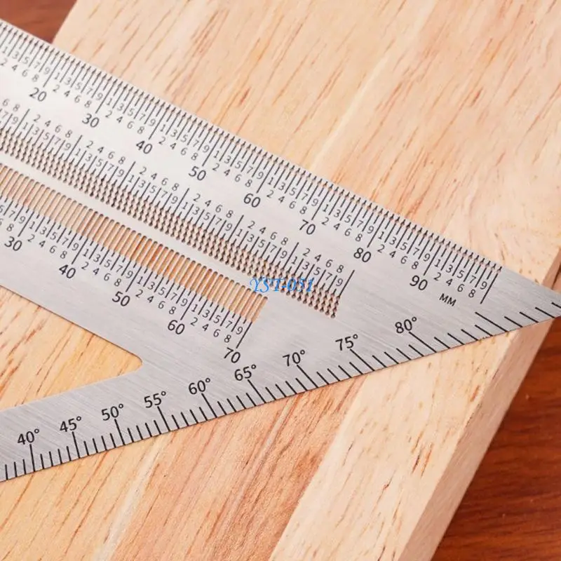 E15a Steel Sqaure Sqaure Multifunction Drawing Tool Perangkat Pengukur Perangkat Letak Perangkat Letak untuk Garis