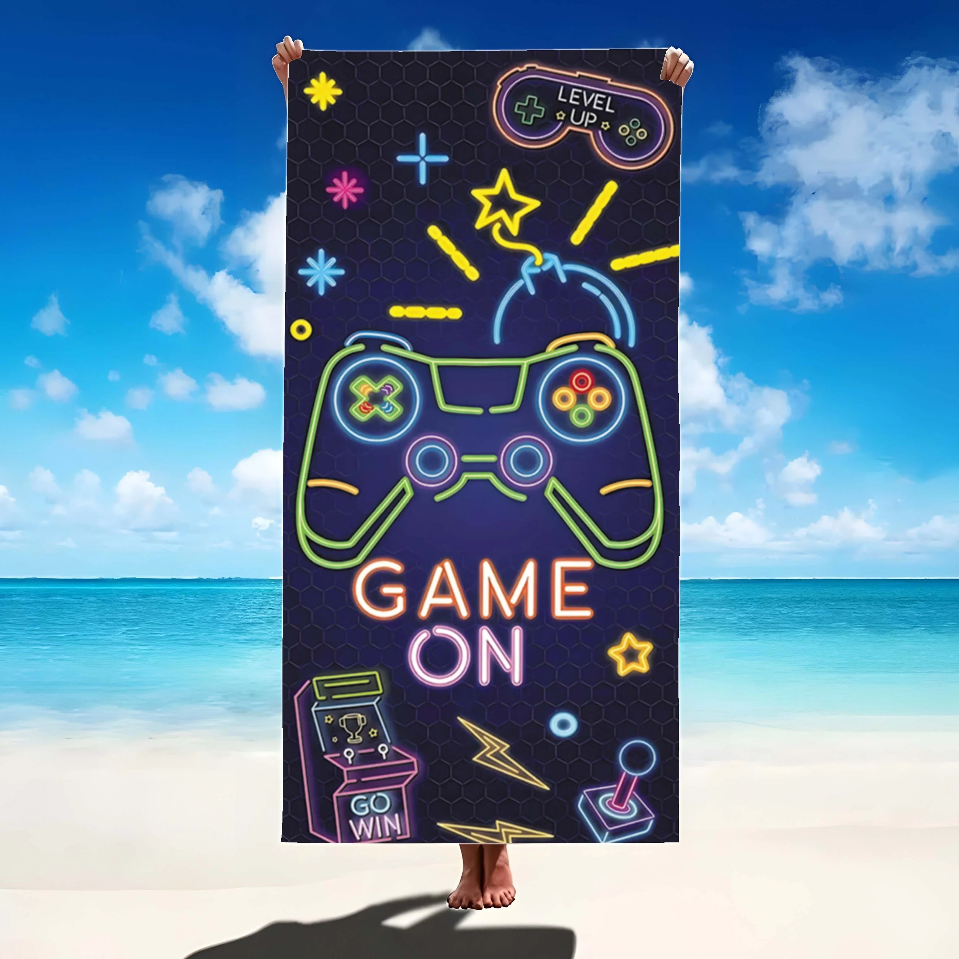 

Gaming Enthusiast Ultra Soft Microfiber Towel, Quick Dry for Pool Bathroom Camping Travel