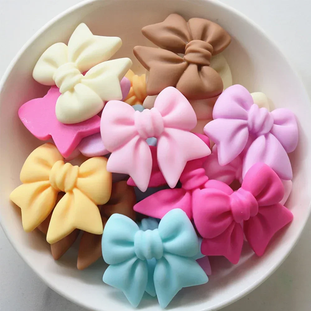 10PCS 30x29mm Bow Tie Series Miniature Resin Flat Back Cabochons For Hairpin Scrapbooking DIY Home Decor Craft Accessories