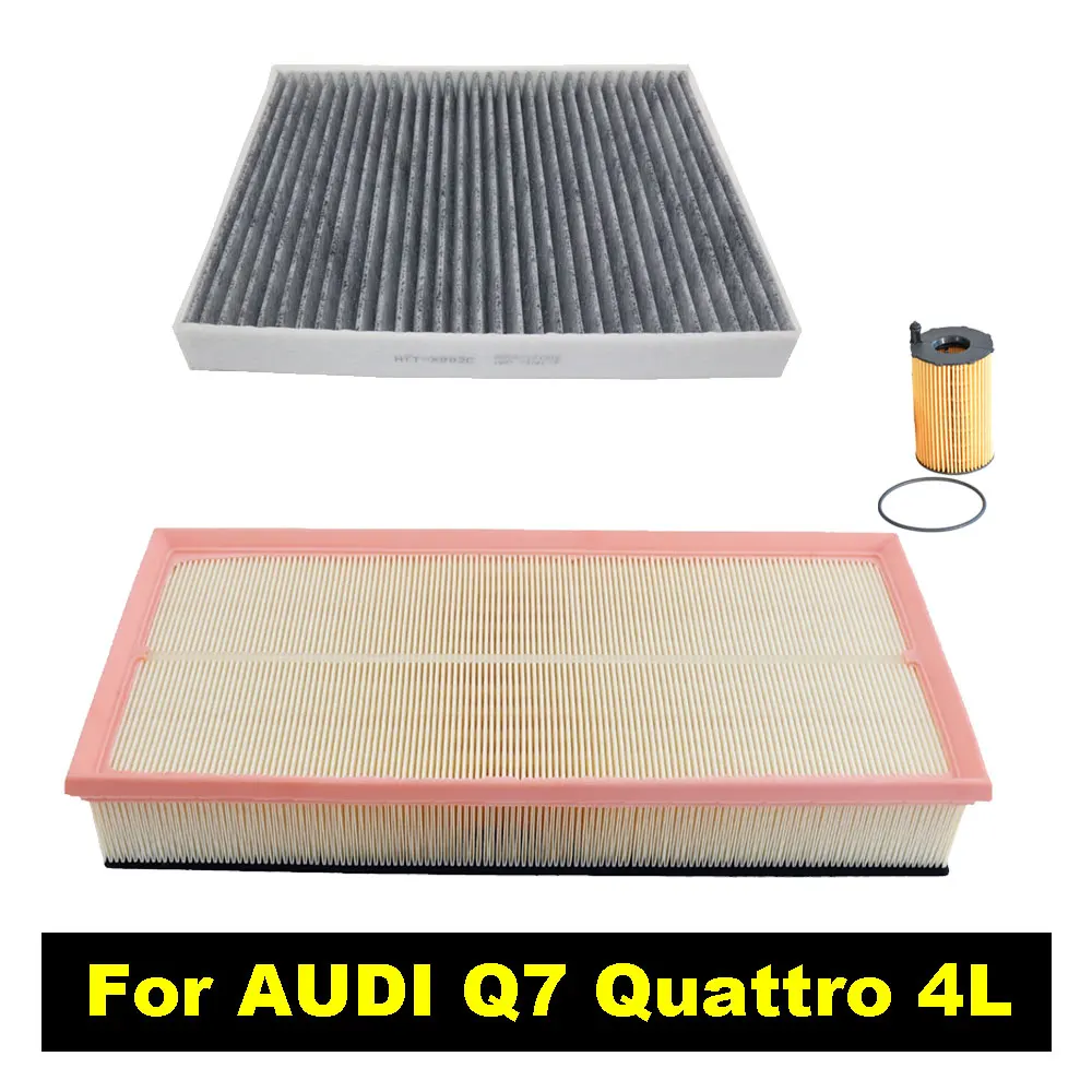 

Набор фильтров из 3 шт. для AUDI Q7 Quattro 4LB 2006-2016, комплект салонного фильтра кондиционера для двигателя, воздушный масляный фильтр 2010 2011 2012, аксессуары
