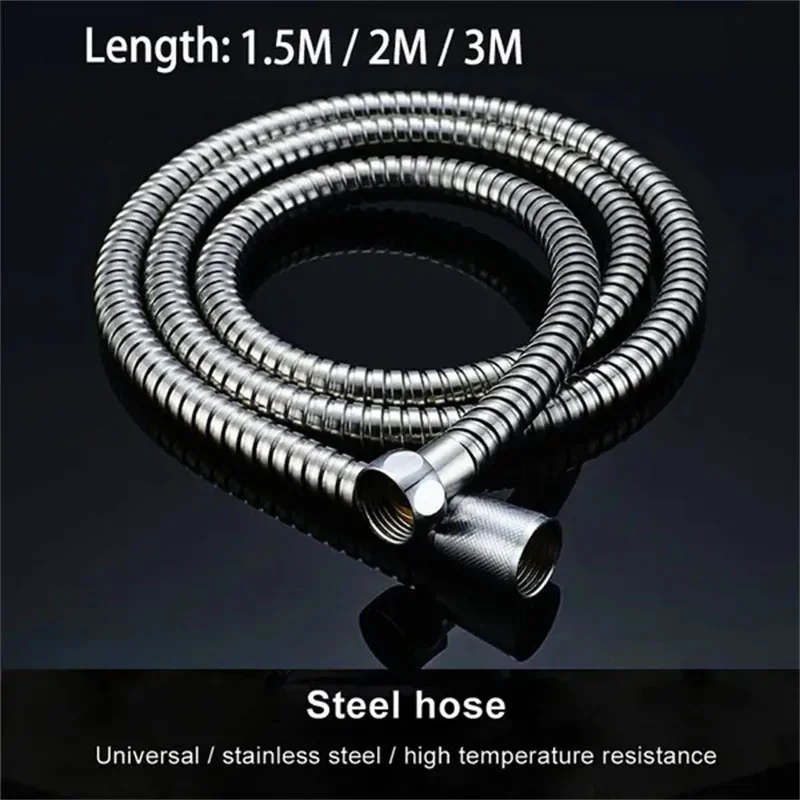 

Stainless Steel Flexible Shower Hose 1.5M/2M/3M Shower Water Hose Extension Plumbing Pipe Pulling Tube Bathroom Accessories