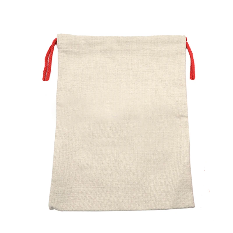 10pcs/Lot Sublimation Blanks Christmas Santa Sacks Drawstring Bag for Custom Printing in Medium Size