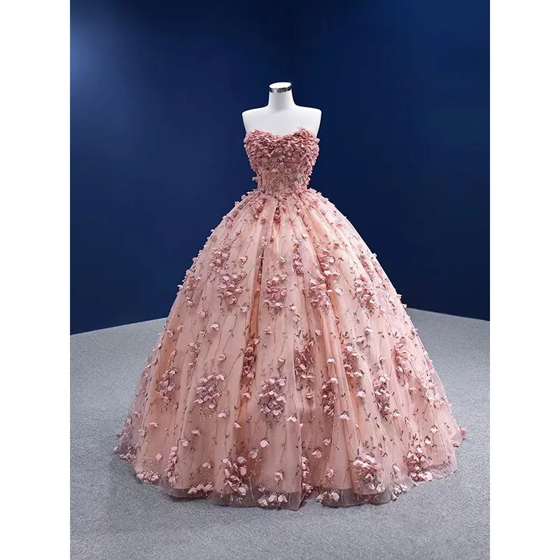Ashley Gloria Strapless Party Dress Quinceanera Dresses Sweet Flower Prom Ball Gown Cusotmize Color 2024 Summer New Vestidos