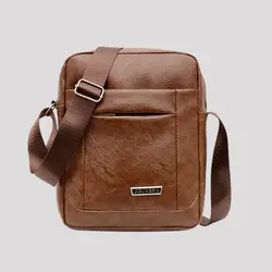 PU Leather Shoulder Bag Men's PU Leather Crossbody Bag Messenger Shoulder Bag Business Travel Purse Bag Handbag