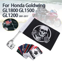 Motorcycle Flagpole Decorative Flags Aluminum Rear Side Antenna Flag Pole For Honda GoldWing 1800 GL1800 Flag GL1500 GL1200