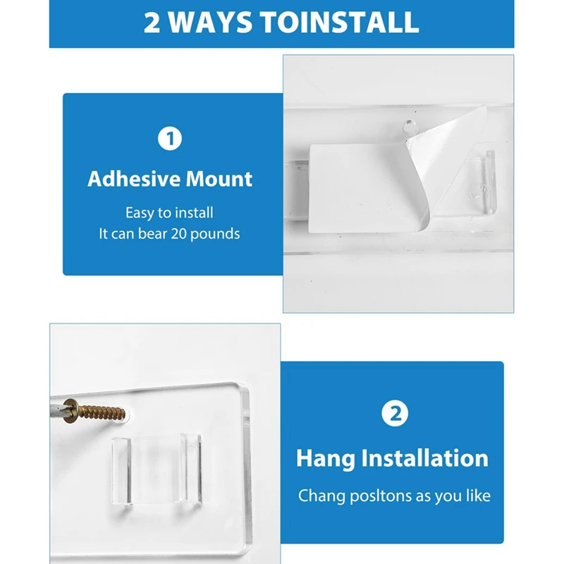 アクリル壁掛け眼鏡ディスプレイホルダー、サングラスオーガナイザー、眼鏡ハンガーラック、耐久性b、2個